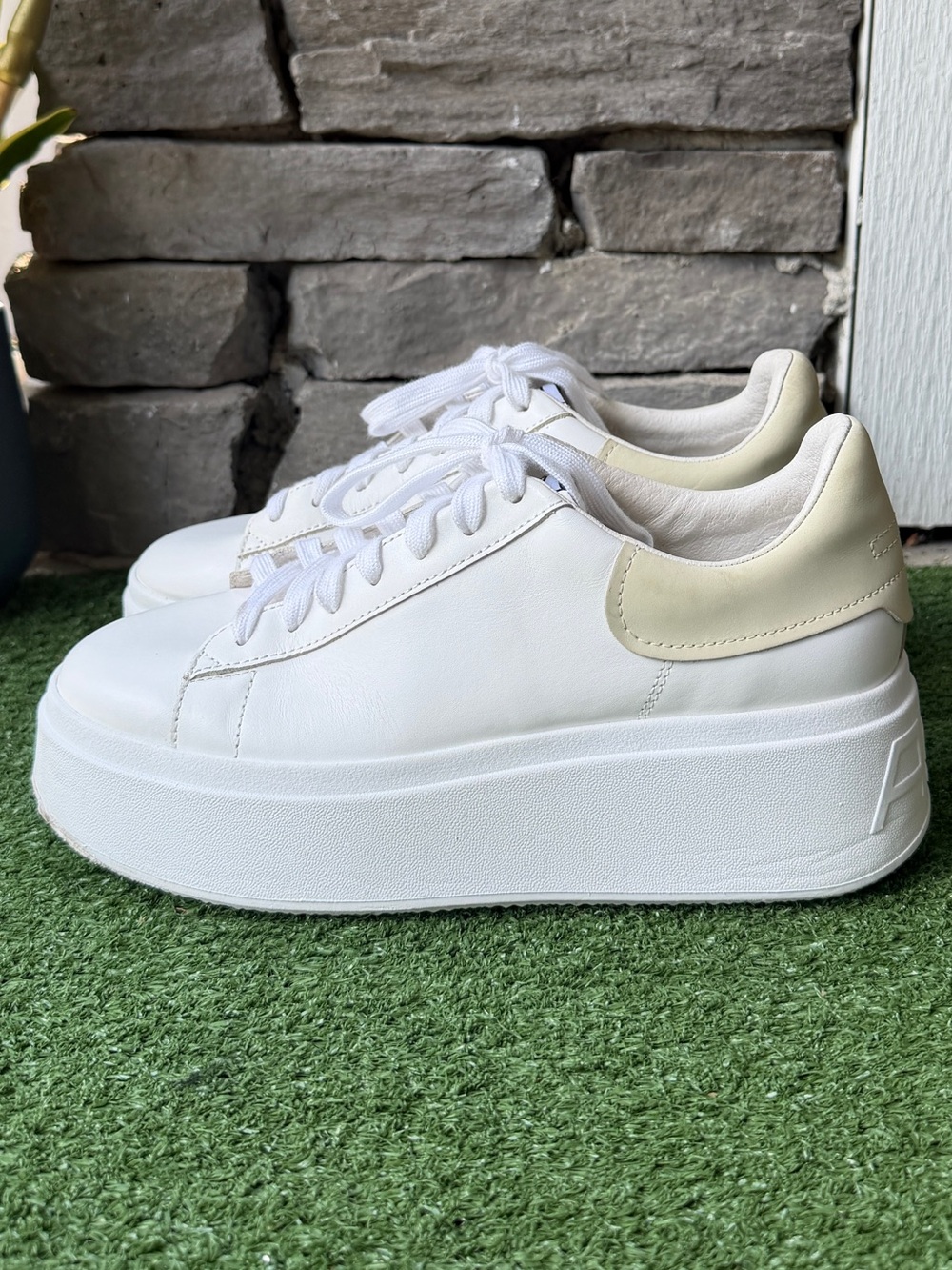 Ash Moby Platform White Smooth Leather Women’s Sneakers